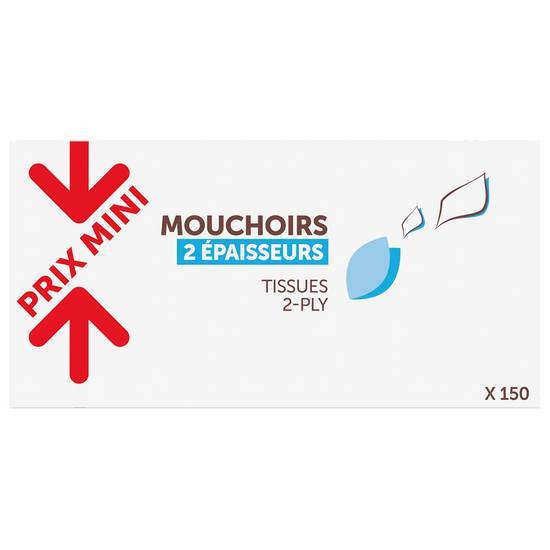 Prix Mini - Mouchoirs 2 épaisseurs (150)