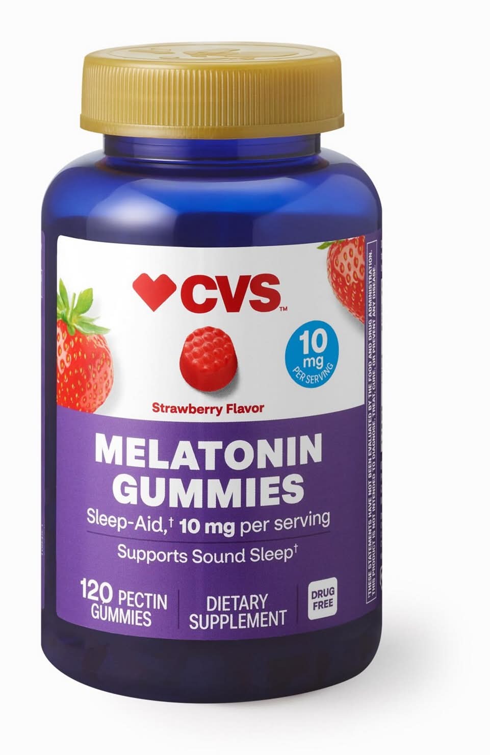 CVS Health Melatonin 10 mg Gummies, Natural Strawberry (120 ct)