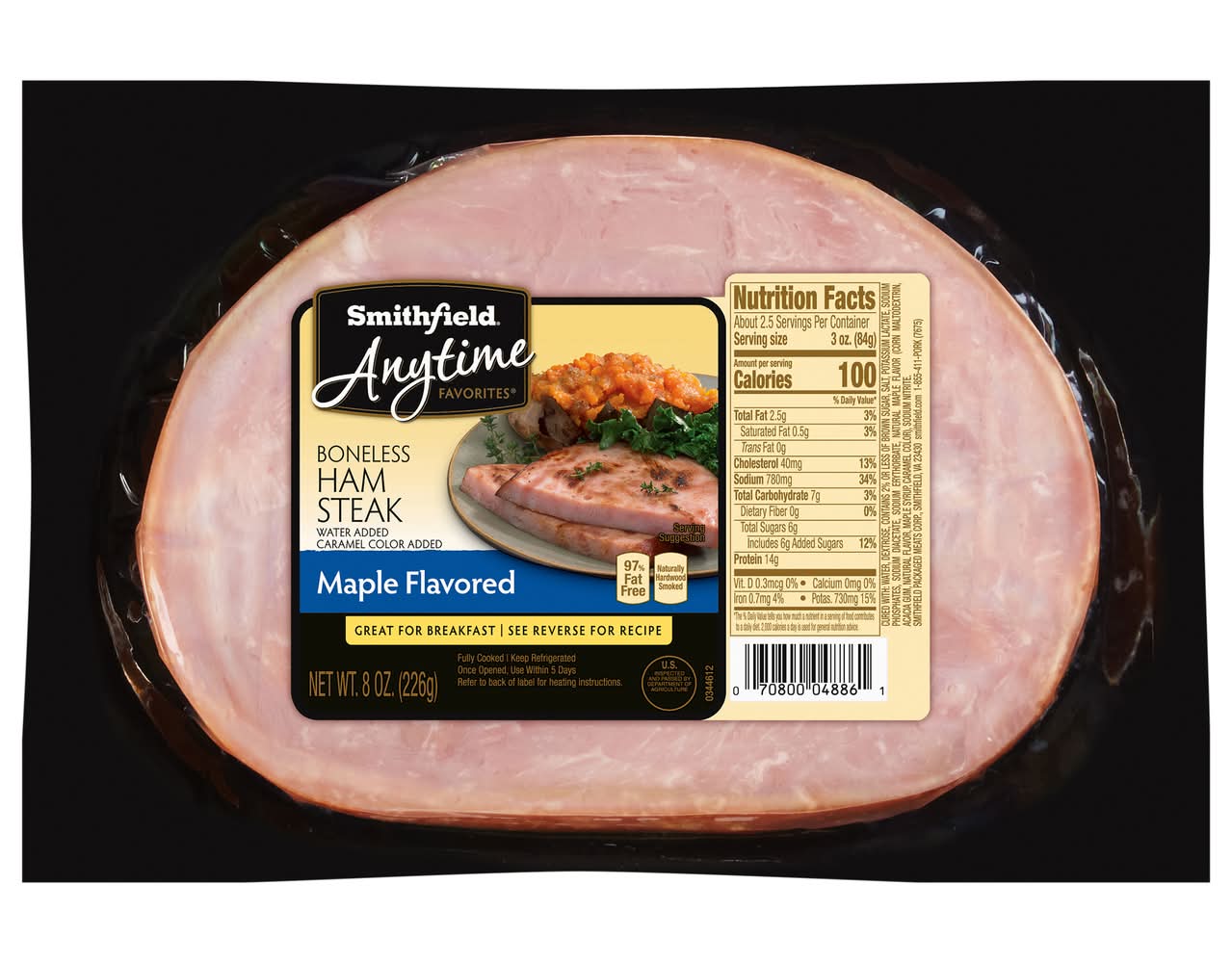 Smithfield Maple Flavored Boneless Ham Steak (8 oz)