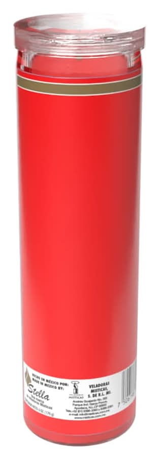 Stella Plain Candle, 8 in, Red