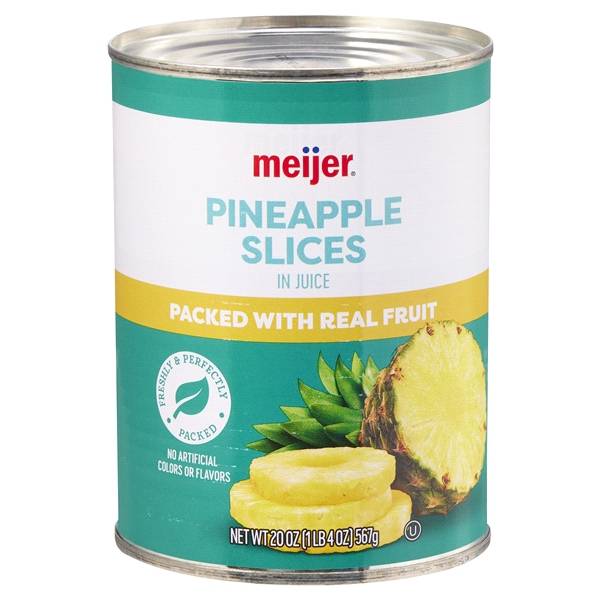 Meijer Sliced Pineapple in 100% Juice (20 oz)