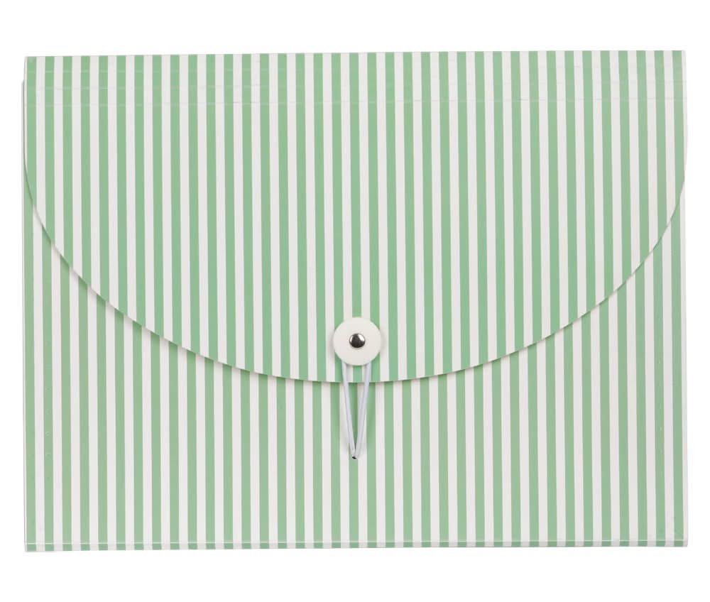 PEMBROOK Green Stripe Expandable File Folder