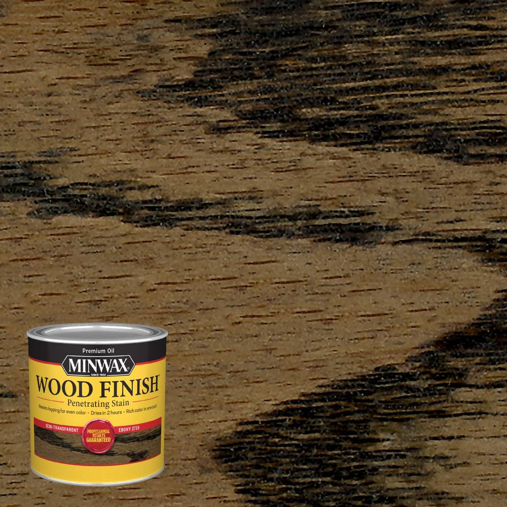 Minwax Wood Finish Oil-based Ebony Satin Interior Stain (Half-pint) | 22718000