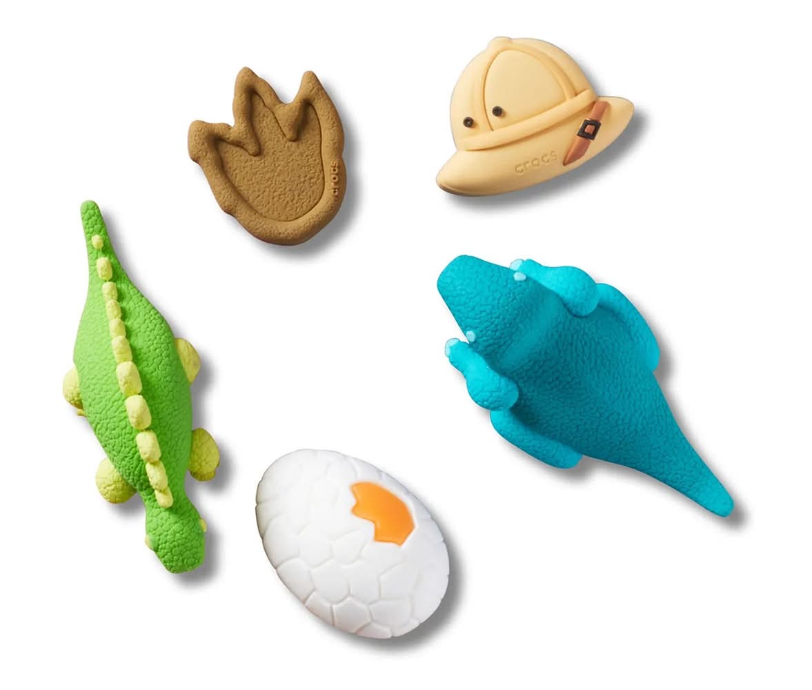 Crocs 3D Dinosaur Adventure Jibbitz Set - 5 Pack (Multicolor One Size)