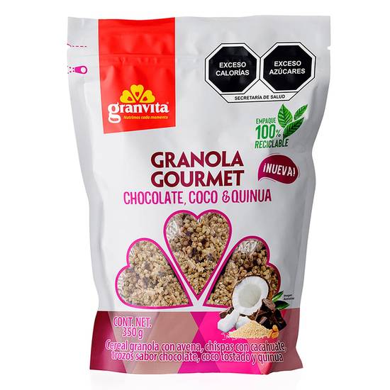 Granvita granola gourmet chocolate, coco y quinua (350 g)