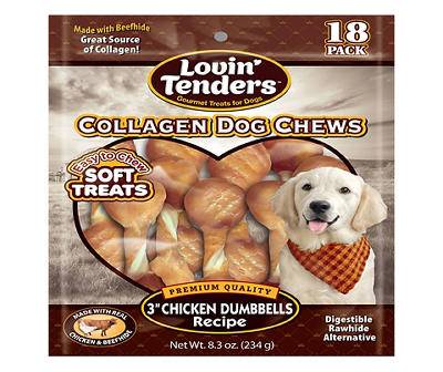 Chicken Dumbbells Collagen Dog Chews, 18-Pack
