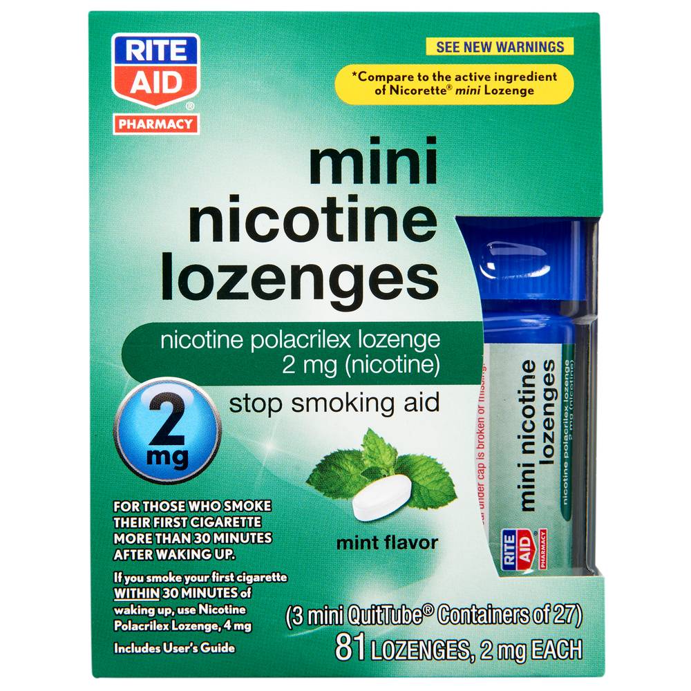 Rite Aid Mint Nicotine Lozenges, 2mg - 81 ct