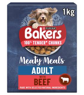 BAKERS Meaty Meals Adult Beef Dry Dog Food 1kg