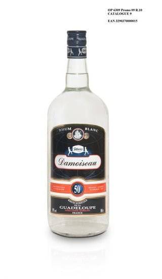Rhum blanc Guadeloupe DAMOISEAU - la bouteille de 100cL