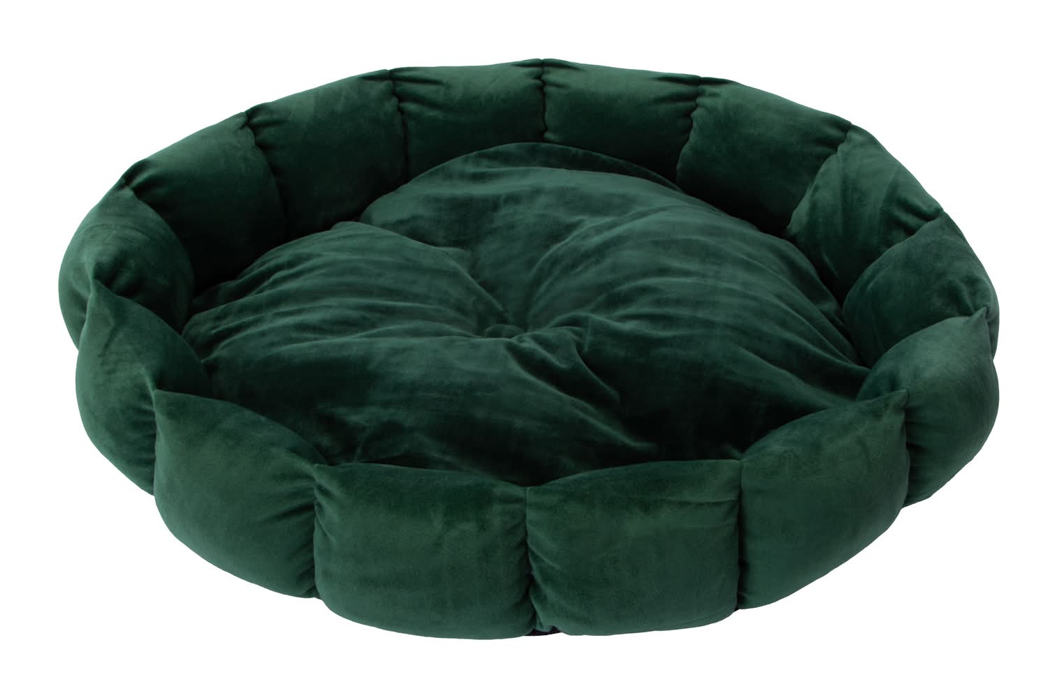 Tufted Round Pet Bed Green