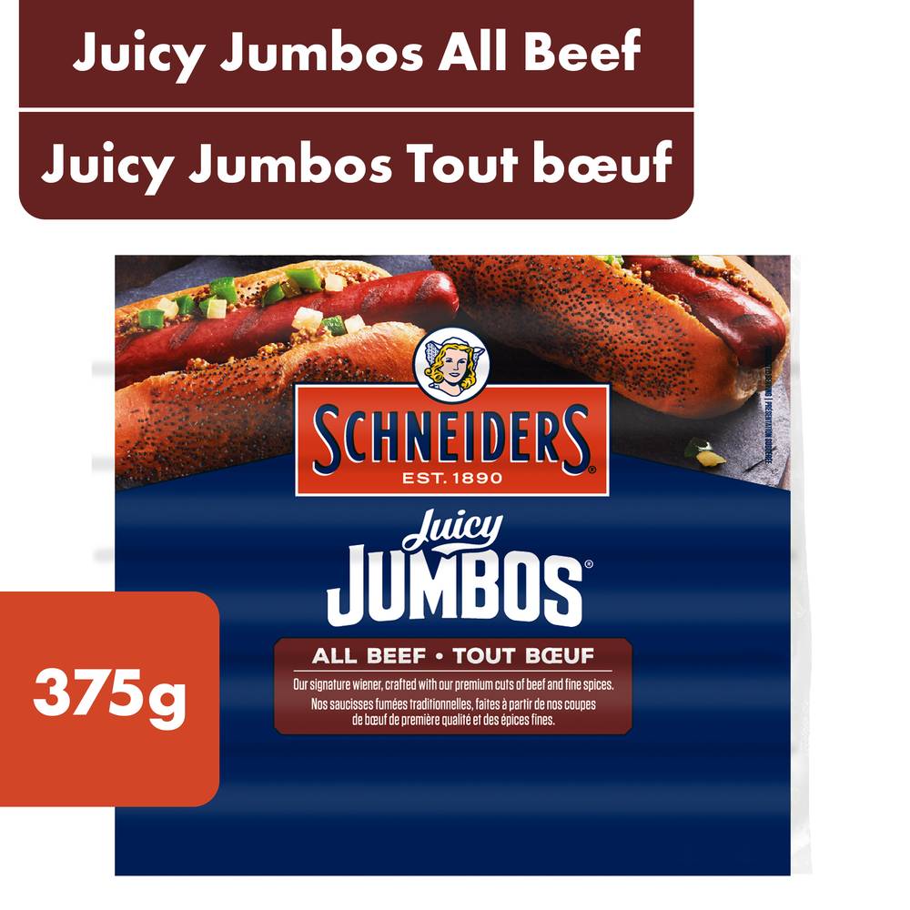 Schneiders Juicy Jumbos All Beef Wieners (375 g)