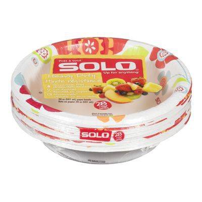 Solo bols en papier haute résistance 591 ml (28 un) - heavy duty paper bowls 591 ml (28 un)