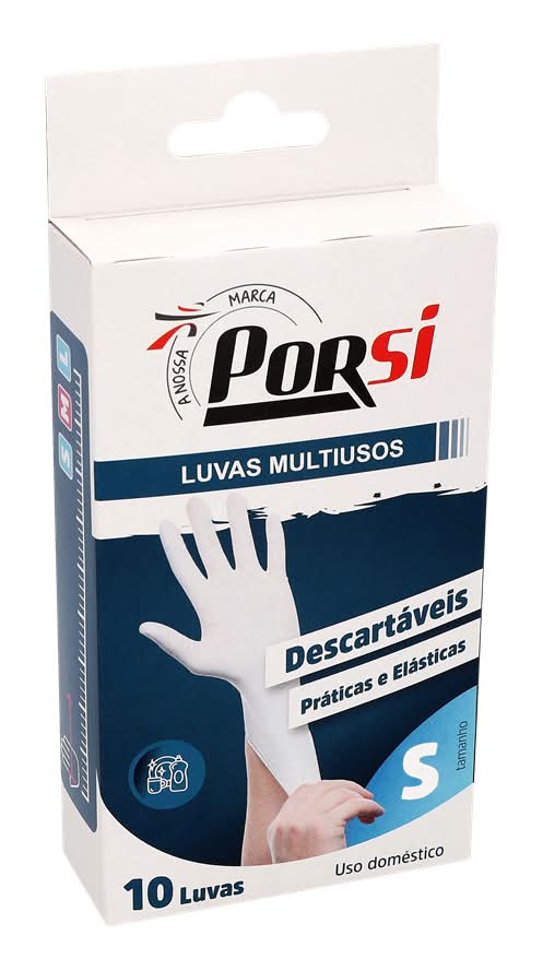 PorSi  - Luvas DescartÃ¡veis Latex, 10 unidades