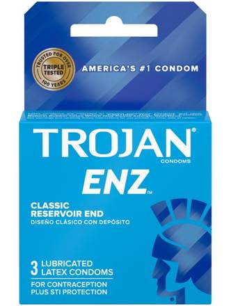 Trojan-Enz Lubricated Latex Condoms 3ct