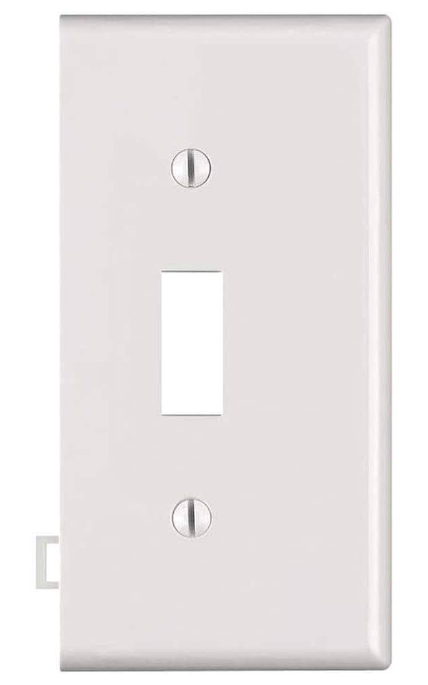 Leviton 1-Gang White Toggle Nylon Standard Sectional End Panel Wall Plate (1-Pack) Pse1-W