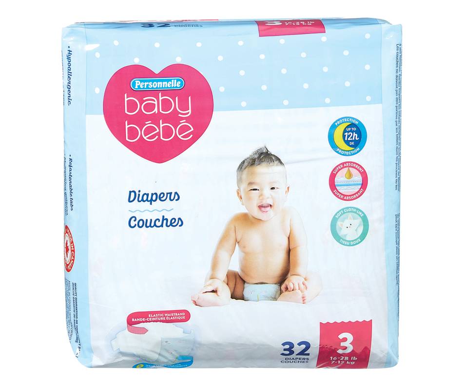 Personnelle couches pour bébé 7-17 kg (32 unités) (taille 3)