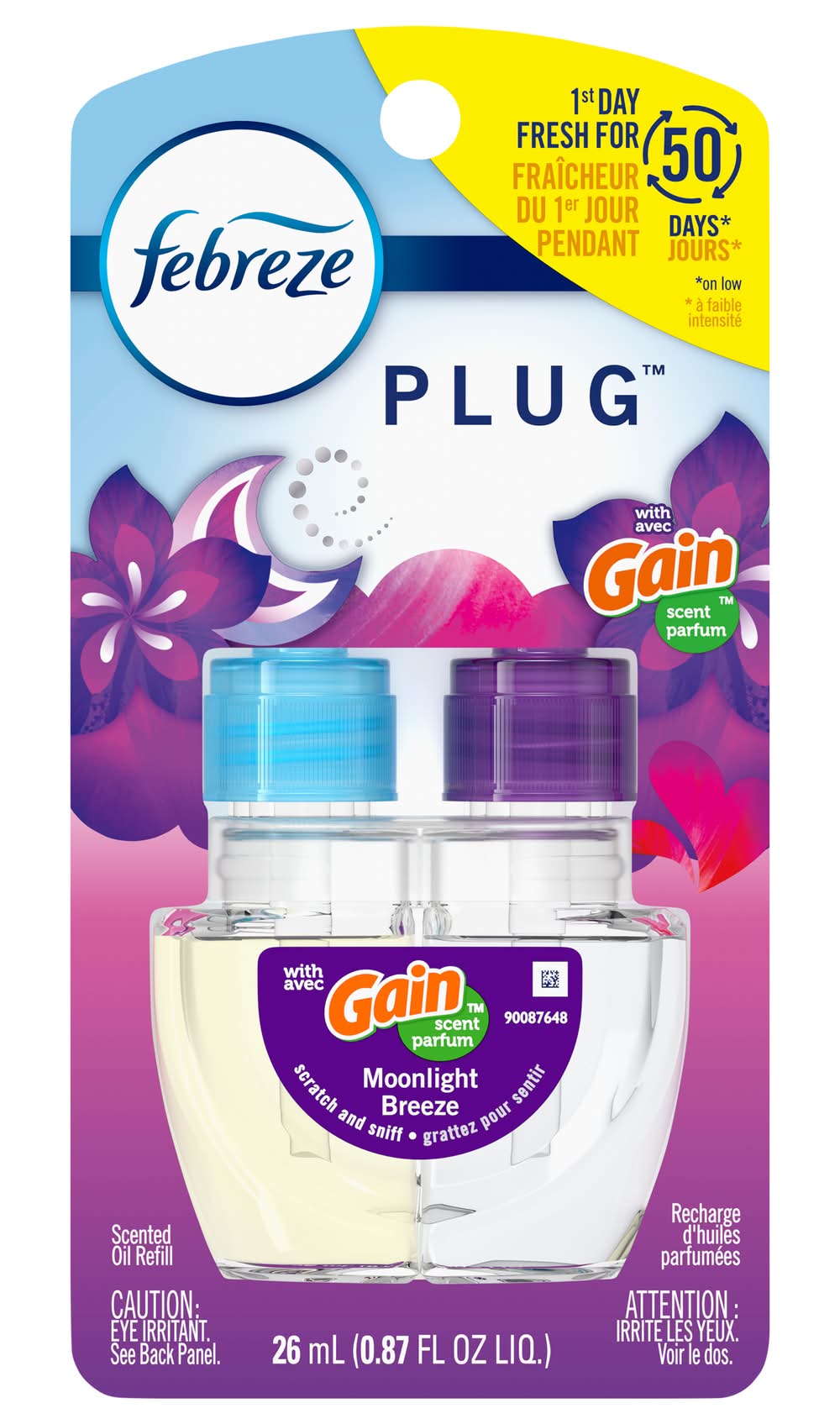 Febreze Plug Gain Moonlight Breeze Scent Air Freshener Refill (26 ml, 2 ct)