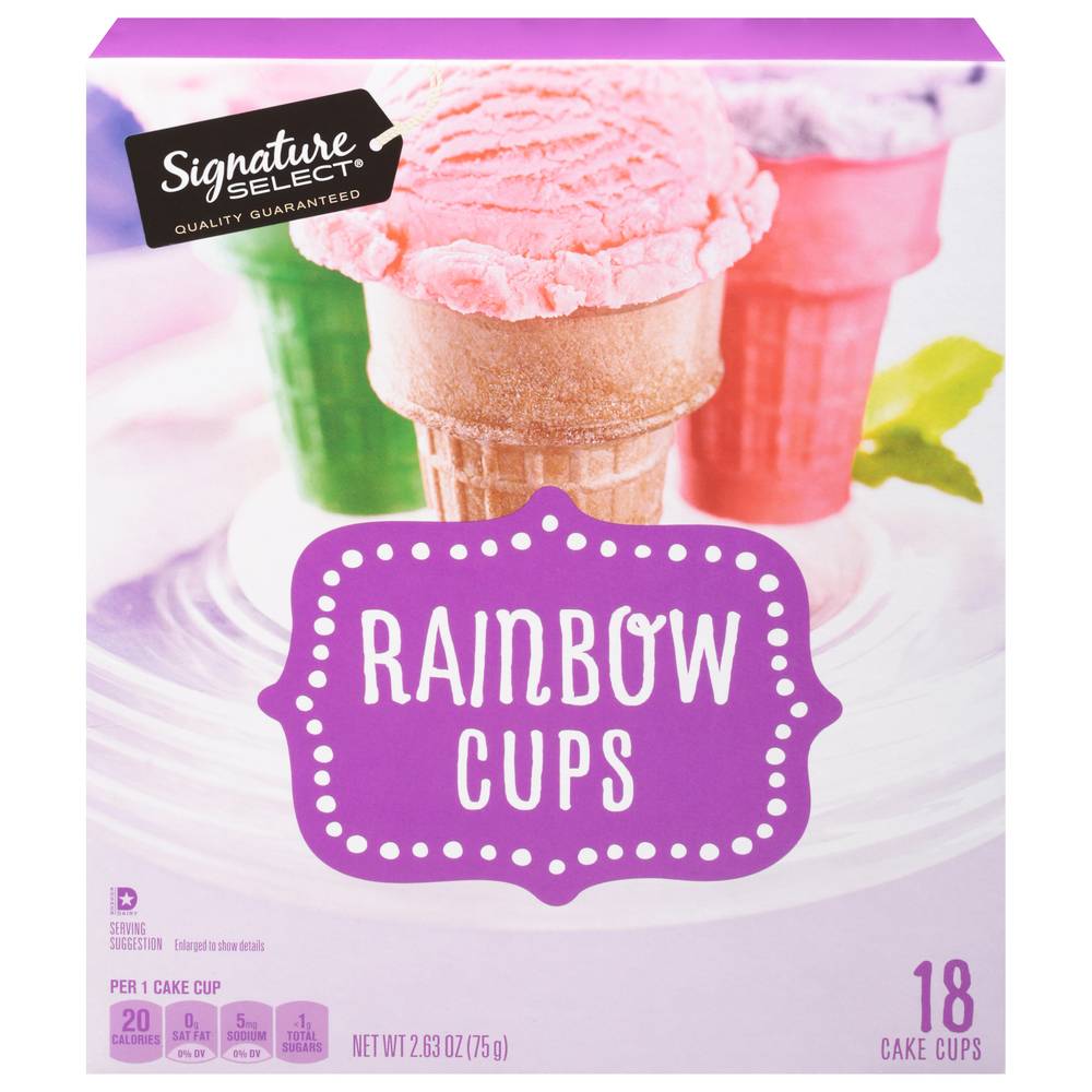 Signature Select Colored Rainbow Ice Cream Cups (18 cups)