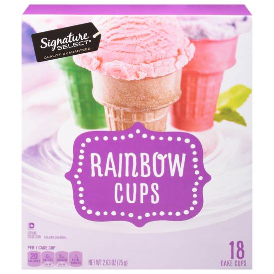 Signature Select Colored Rainbow Ice Cream Cups (18 cups)