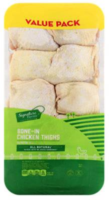 Signature Farms Bone-In Chicken Thigh Value Pack - 4.5 Lb