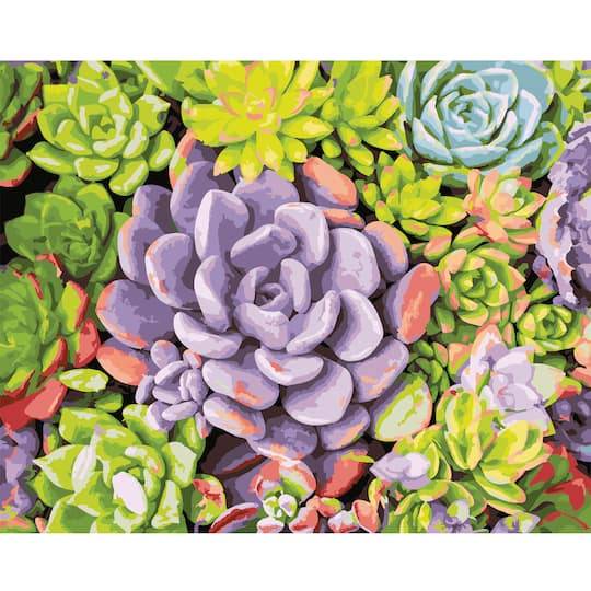 Artist's Loft 42 Pieces Succulents Paint-By-Number Kit (20 in x 16 in)