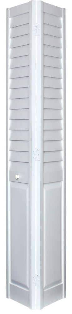Home Fashion Technologies 24 In. X 80 In. Louver/Panel Hollow Core White Vinyl Composite Interior Bi-Fold Door