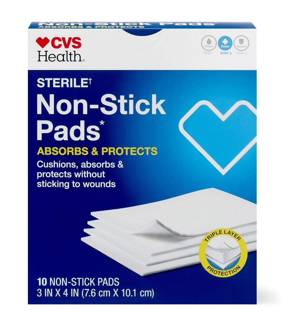 Cvs Sterile Latex-Free Non-Stick Pads, 3 In X 4 In, 10 Ct