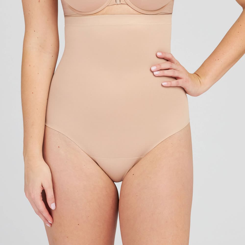 SPANX Assets Flawless Finish High-Waist Shaping Thong, Women, M, Beige