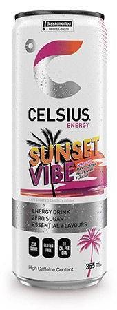 Celsius Sunset Vibe Energy Drink, Mango-Orange-Passion Fruit (355 ml)