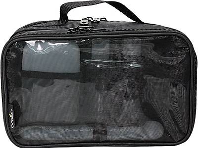 Basics 9.75 5-Piece Polyester Toiletry Bag Kit, Black (51E60169DHA)