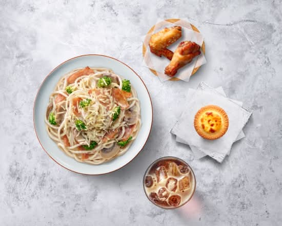 奶油燻雞起司麵【豪華套餐】