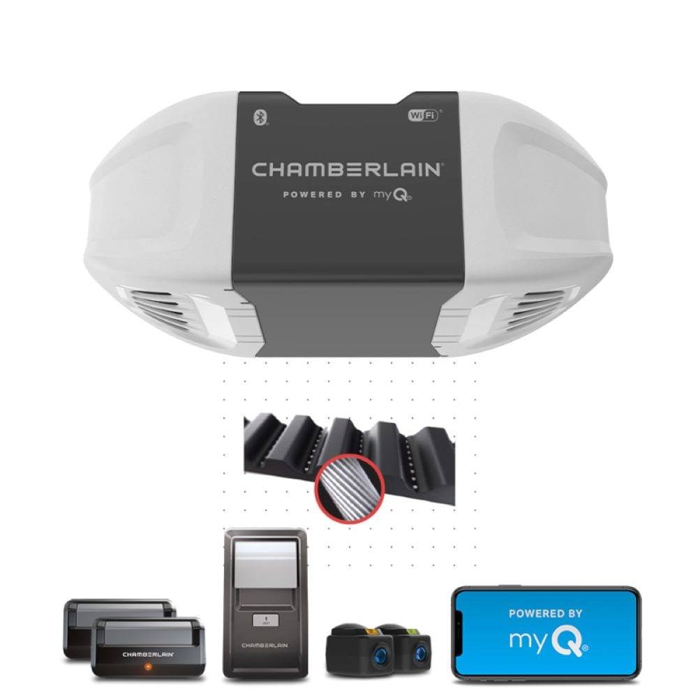 Chamberlain 1/2-HP myQ Smart Belt Drive Garage Door Opener Wi-fi Compatibility | B2401