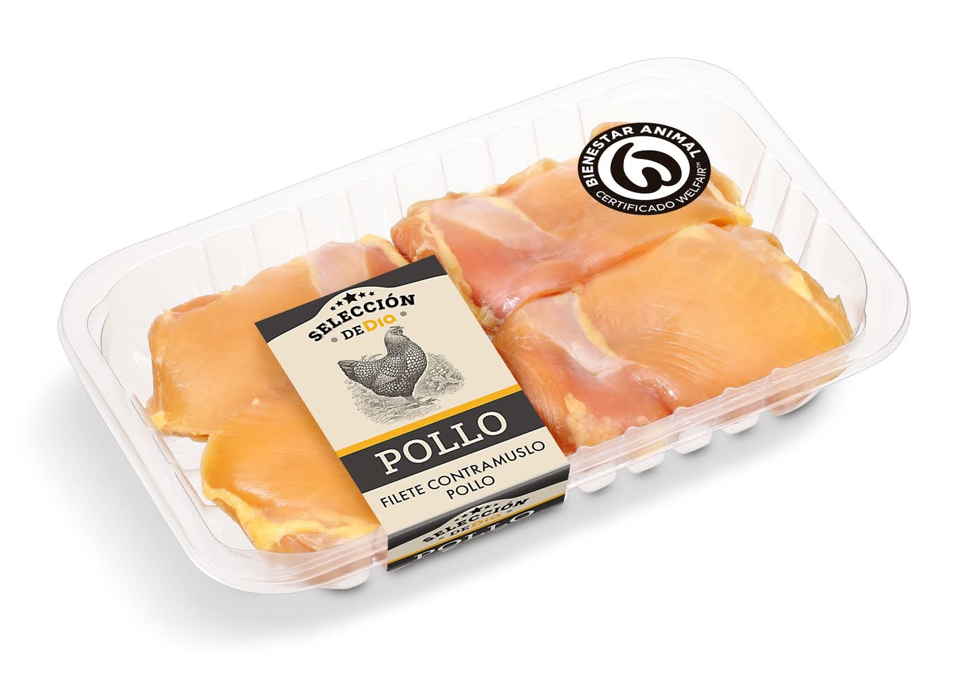 Filete De Contramuslo De Pollo Selección De Dia Bandeja 450 G Aprox.