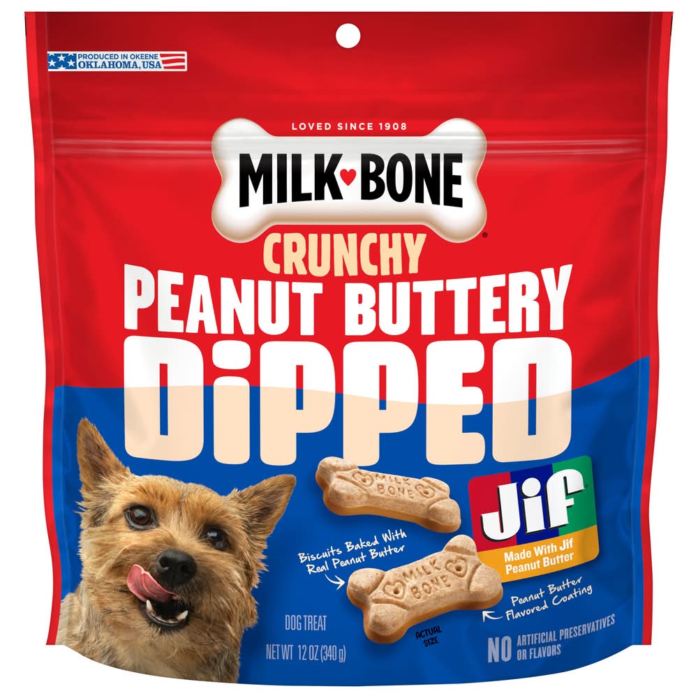 Milk-Bone Dipped Peanut Butter Crunchy Dog Treats (12 oz)