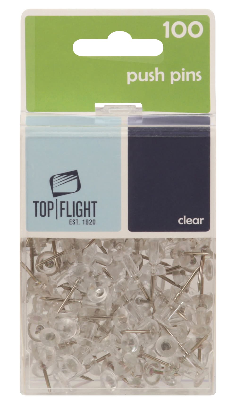 Top Flight Clear Push Pins (100 ct)
