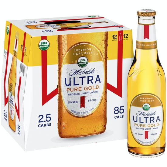 Michelob Ultra Pure Gold Organic Light Lager Beer (12 pack, 12 fl oz)