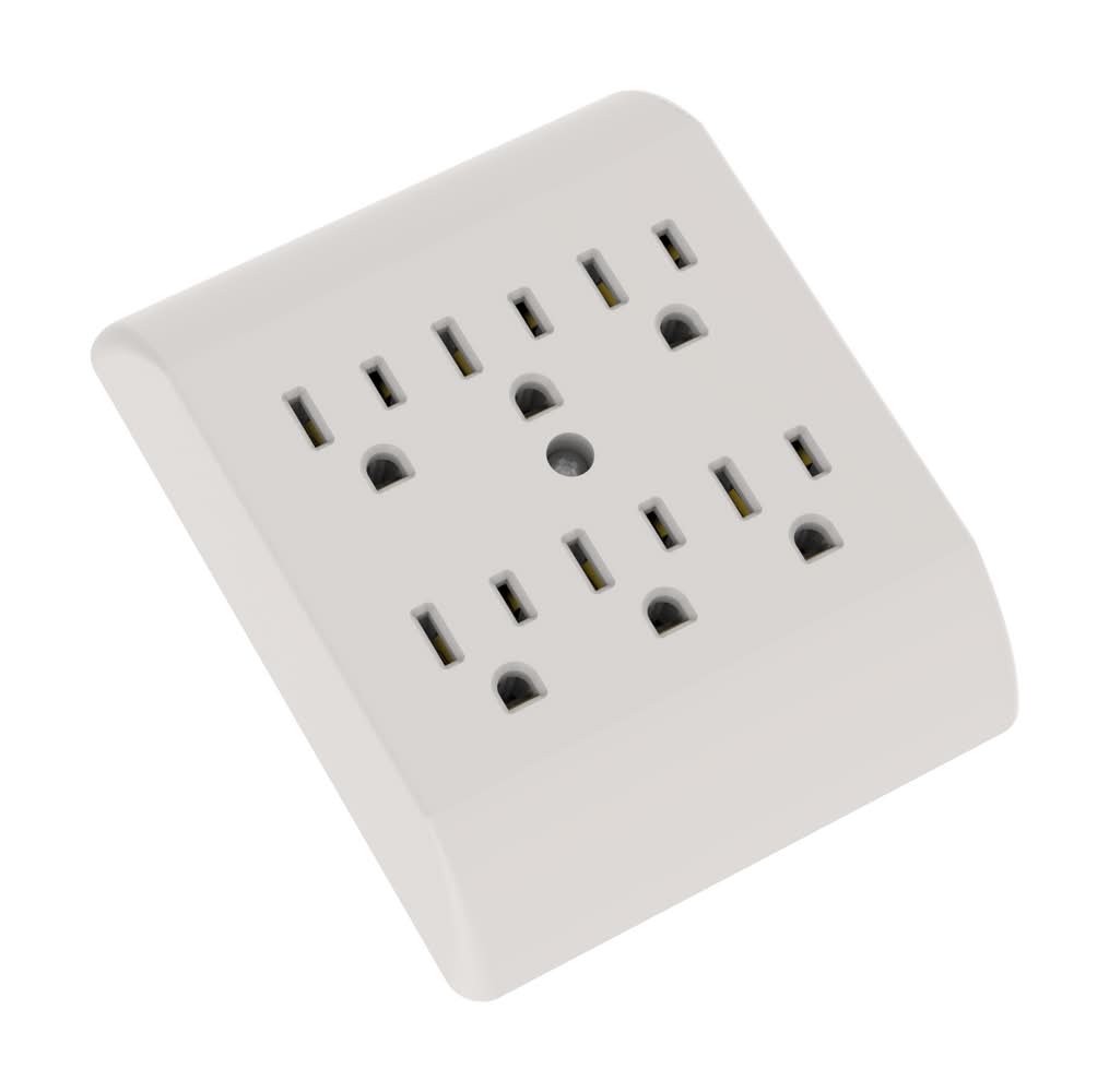 Project Source 15 -Amp Duplex to six White Basic Standard Adapter