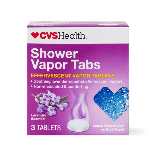 CVS Health Shower Lavender Scented Effervescent Vapor Tablets, 3 CT