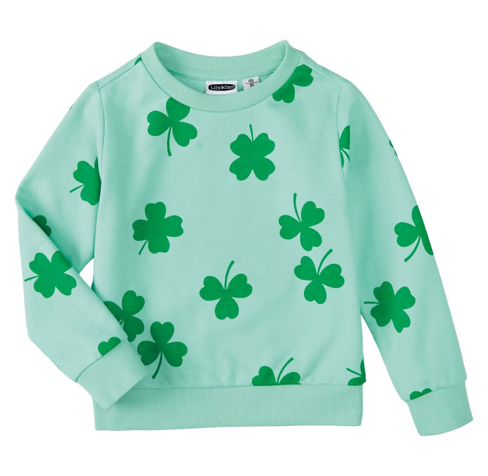 Lily & Dan/ L&D Toddler St Patricks Day Pullover - Shamrock 3T