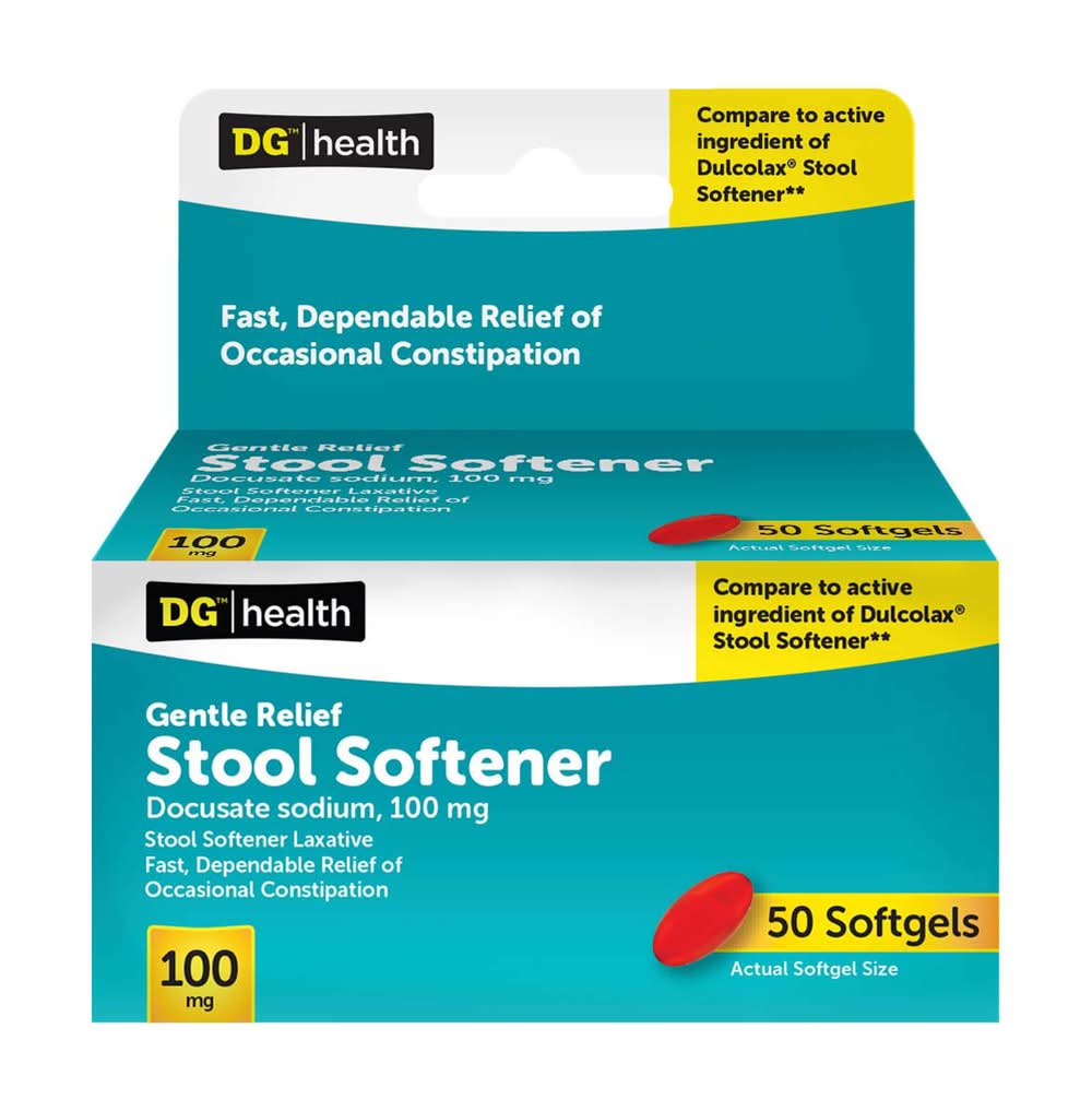 DG Health Gentle Relief Stool Softener 100 mg Softgels (50 ct)