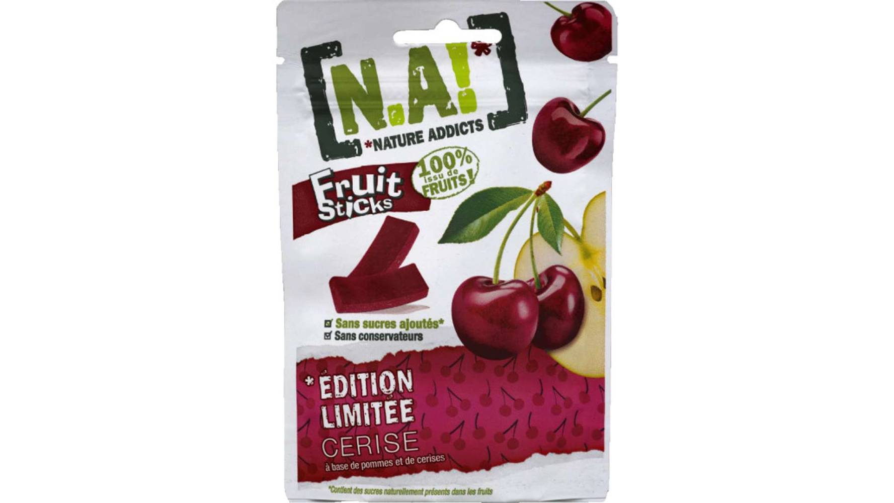 N.A! - Sticks de fruits, cerise - pomme (40g)