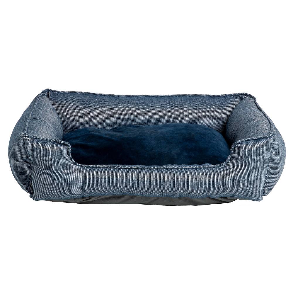 Top Paw® Chambray Cuddler Dog Bed (Color: Blue, Size: 18\"L X 22\"W X 6.5\"H)