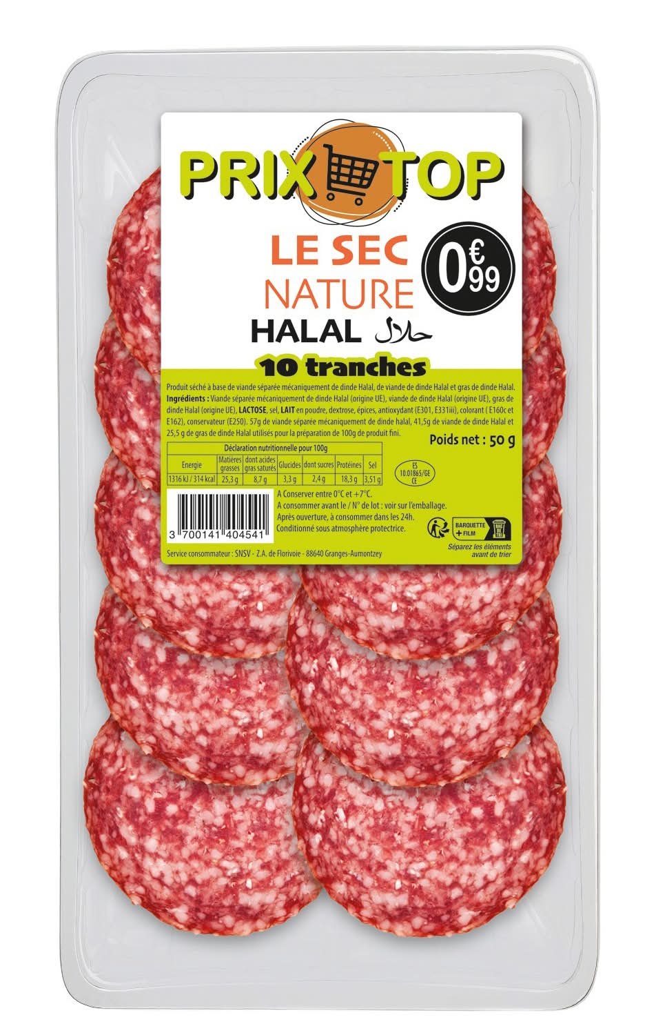 Prix Top - Salami de dinde sec nature halal (10)