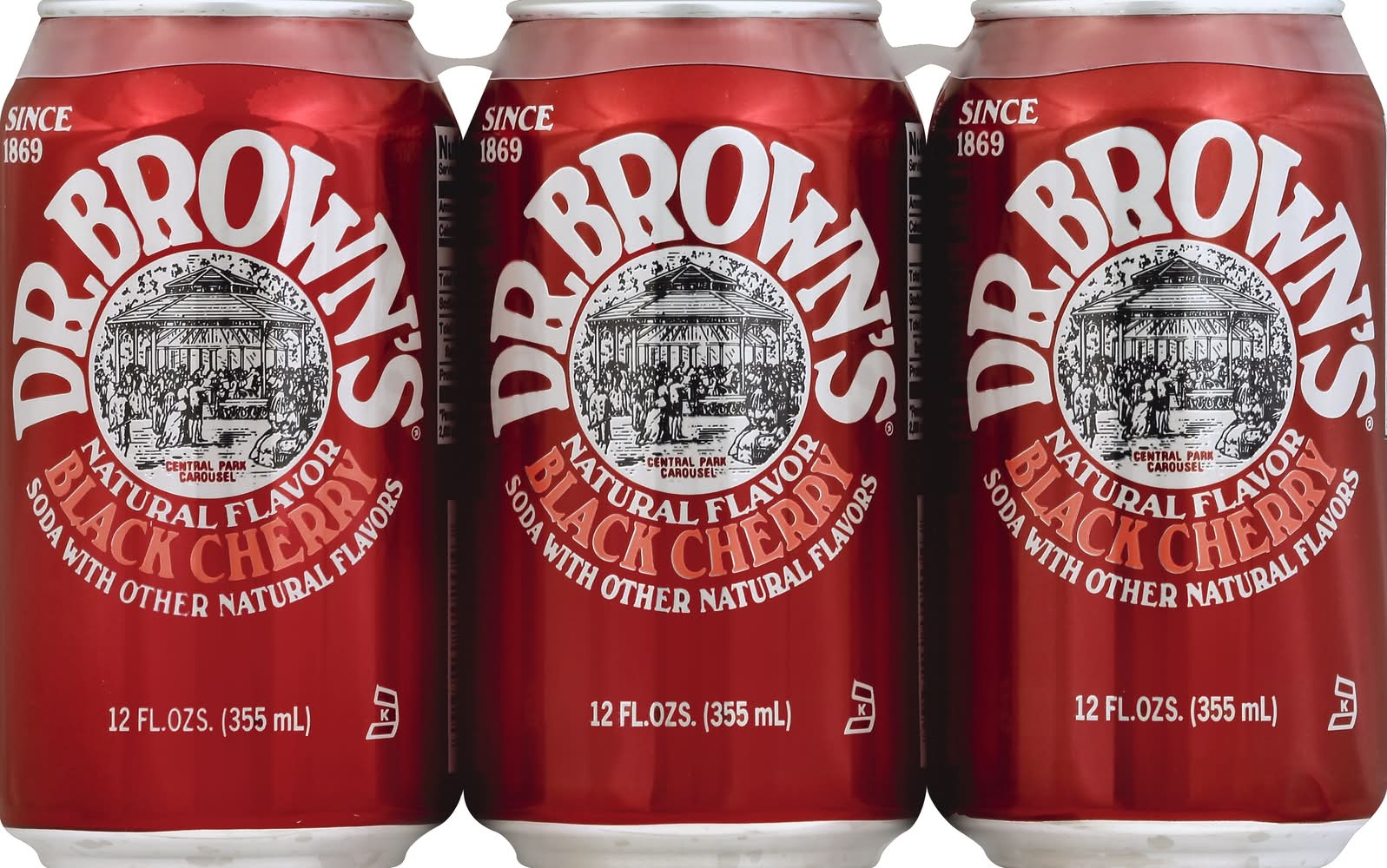 Dr Brown's Black Cherry Soda (6 x 12 fl oz)