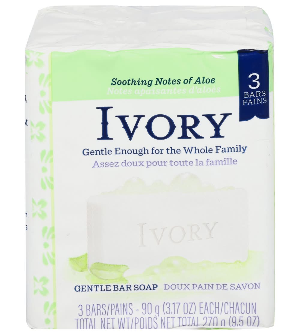 Ivory Aloe Scent Soap Bar (3.1 oz, 3 ct)