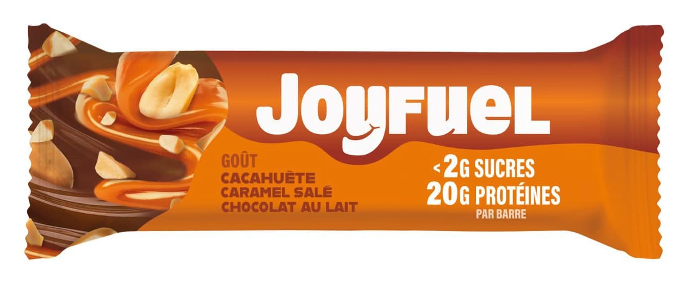 Joyfuel - Barre protéinée, caramel salé - chocolat au lait - cacahuète (55g)