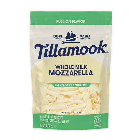 Tillamook Farmstyle Whole Milk Mozzarella Shredded Cheese