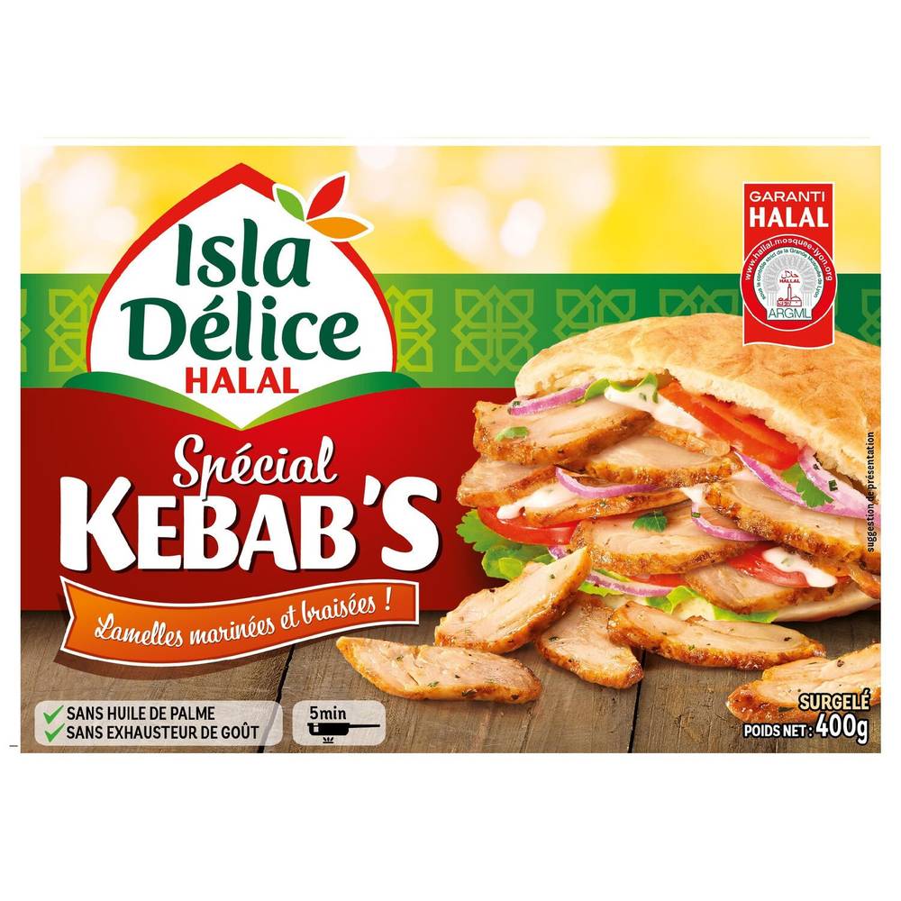 Isla Délice - Spécial kebab's volaille émincée congelé