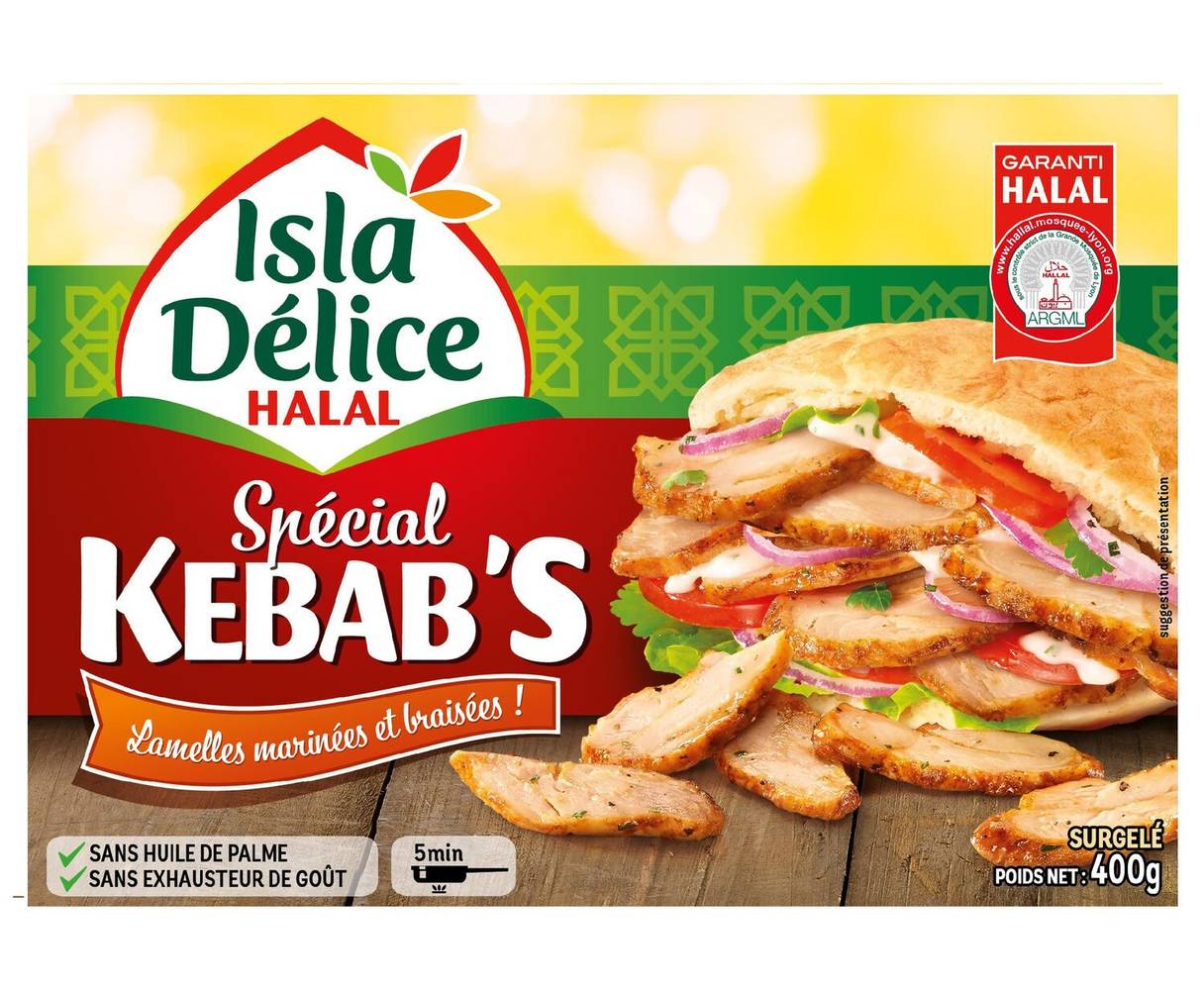 Isla Délice - Spécial kebab's volaille émincée congelé (400g)