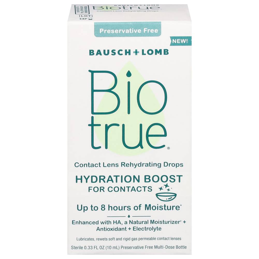 Bausch + Lomb Bio True Hydration Boost For Contact Lens Rehydrating Drops (0.33 fl oz)